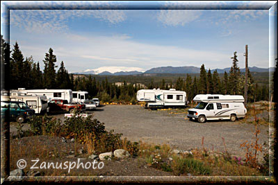 Kennicott, Campground mit Glacierblick in Alaska