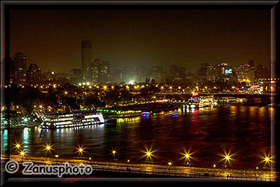 Nächtliches Cairo, Blick über den Nil