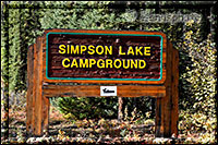 Infotafel für den Simpson Lake Campground