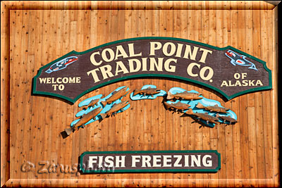 Hinweistafel für Fish Freezing in Homer Spit