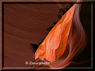 Arizona, sehr interessante Felsform innerhalb des Antelope Canyons
