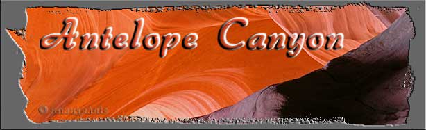 Titelbild der Webseite Antelope Canyon
