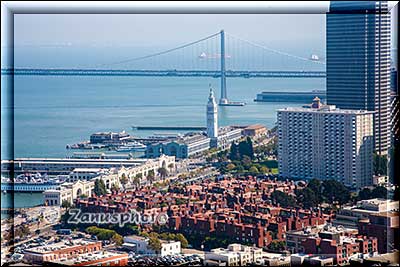 San Francisco 2, Aussicht auf den Embarcadero Bereich mit der Bay Bridge im Hintergrund