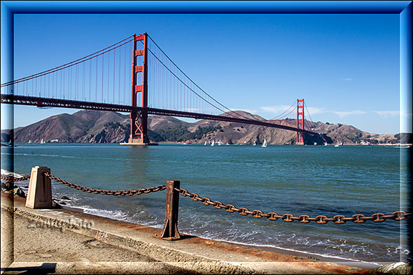 San Francisco 3, auf einem Fussweg laufen wir zur Golden Gate Bridge