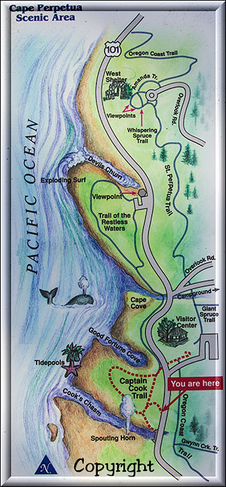 Map vom Cape Perpetua