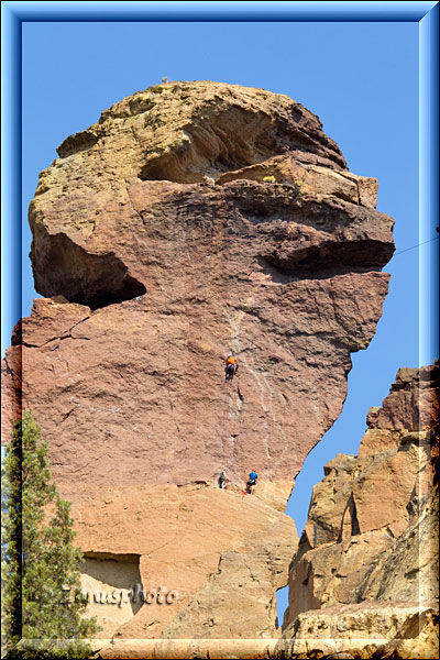 Climber am Monkey Face Rock