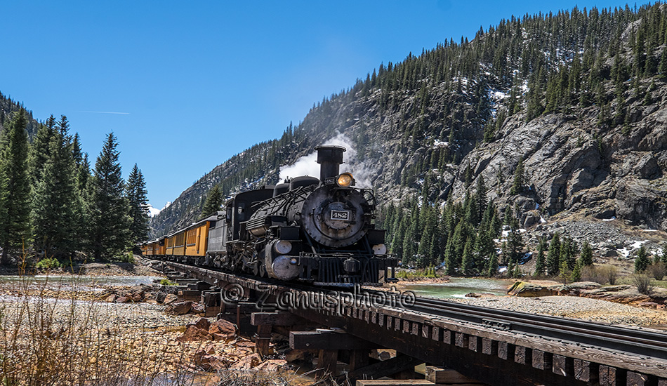 Dampfzug fährt von Durango nach Silverton 