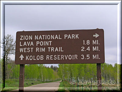 Hinweisschild zum Lava Point