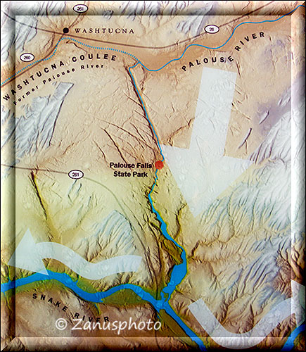 Landkarte vom Palouse Fall