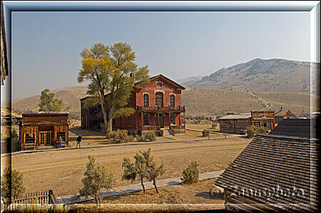 Ghosttown Bannack, Ansicht auf das grösste Hotel in der Town