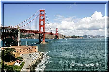 San Francisco, Blick auf den Bereich der Golden Gate Area an eimem Tag ohne Nebel