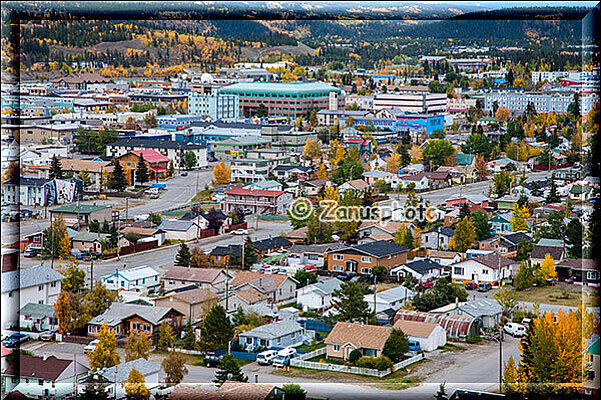 Whitehorse, der Bereich wo wir bleiben wollen von oben gesehen