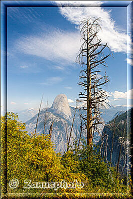Yosemite - Panorama Trail, der Half Dome zeigt sich immer wieder auf unserem Weg