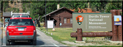 Devils Tower, hier kommen wir zum Eingang in diesen Park