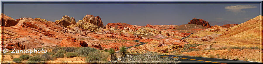 Valley of Fire, Panoramabild des Rainbow Valley