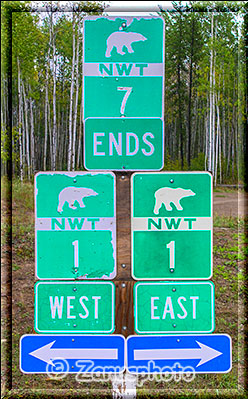 Liard Highway, hier endet dieser Highway und wir kommen auf den Mackenzie Highway