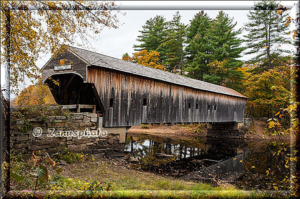 New England - Mine, auch auf abgelegenen Wegen findet man eine Covered Bridge