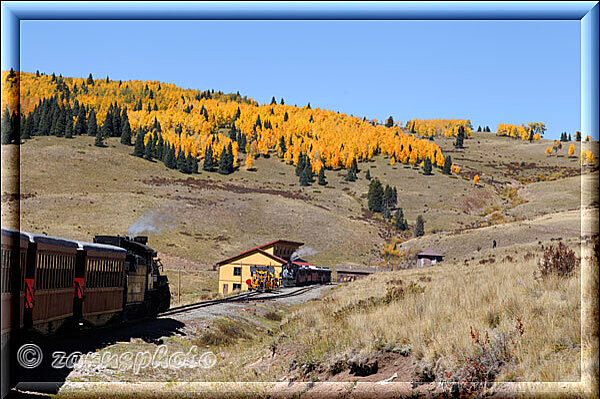 Cumbres Railroad, in dieser Station auf 2800 m könnte der Zug gewechselt werden um zurück nach Antonito zu kommen