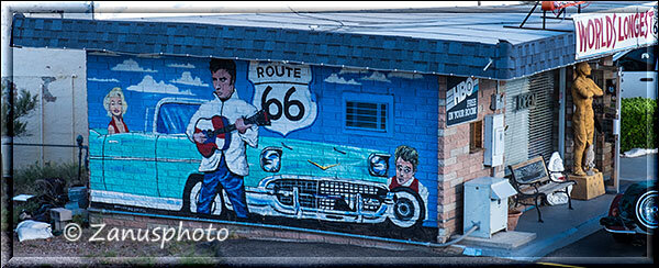 Kingman, dieses Wandbild zeigt uns auch Elvis war auch schon hier