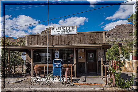 Oatman, jetzt sehen wir das Post Office der Town vor uns