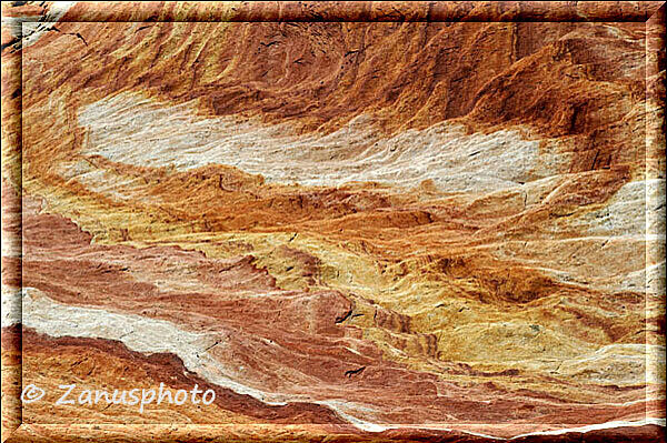 Valley of Fire, Detailstellen zeigen uns erneut darin vorhandene die farbige Flächen