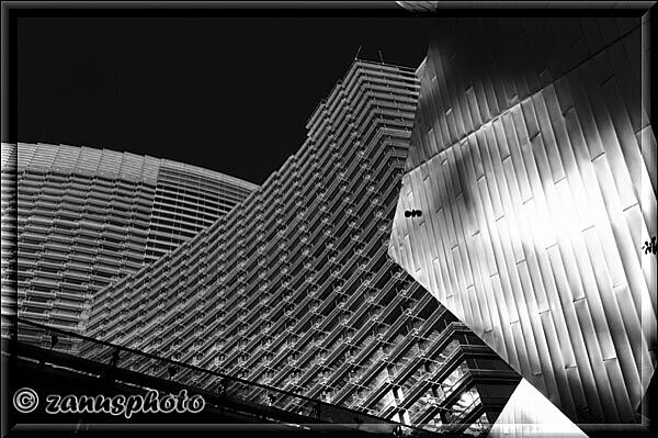Las Vegas, moderne Architektur nahe dem Aria Hotel Casino