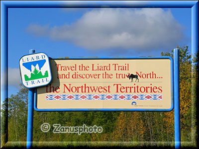 Hinweistafel auf die Northwest Territories